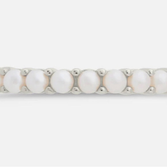 STERLING SILVER GIANNA PEARL ETERNITY RING - Picture 6 of 8